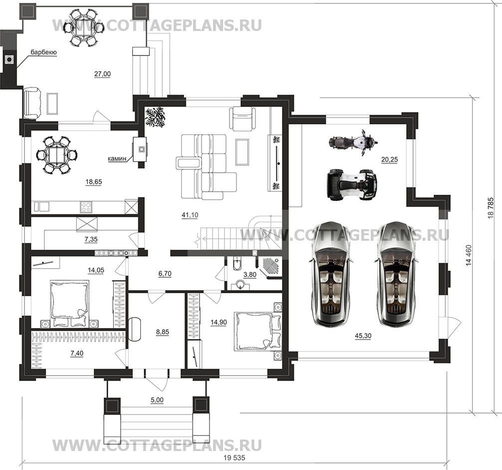 Поэтажные планы проект дома 203-91 общ. площадь 402,25 м2