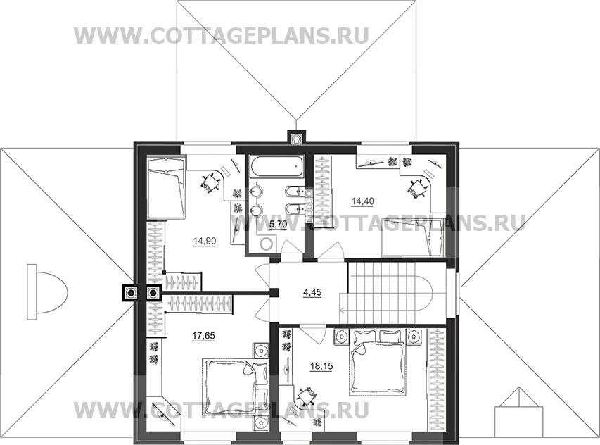 Поэтажные планы проект дома 29-26 общ. площадь 204,65 м2