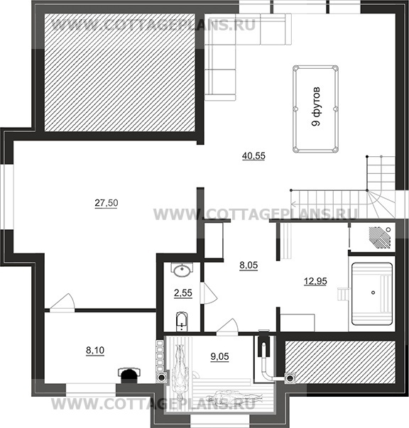 Поэтажные планы проект дома 105-72 общ. площадь 309,65 м2