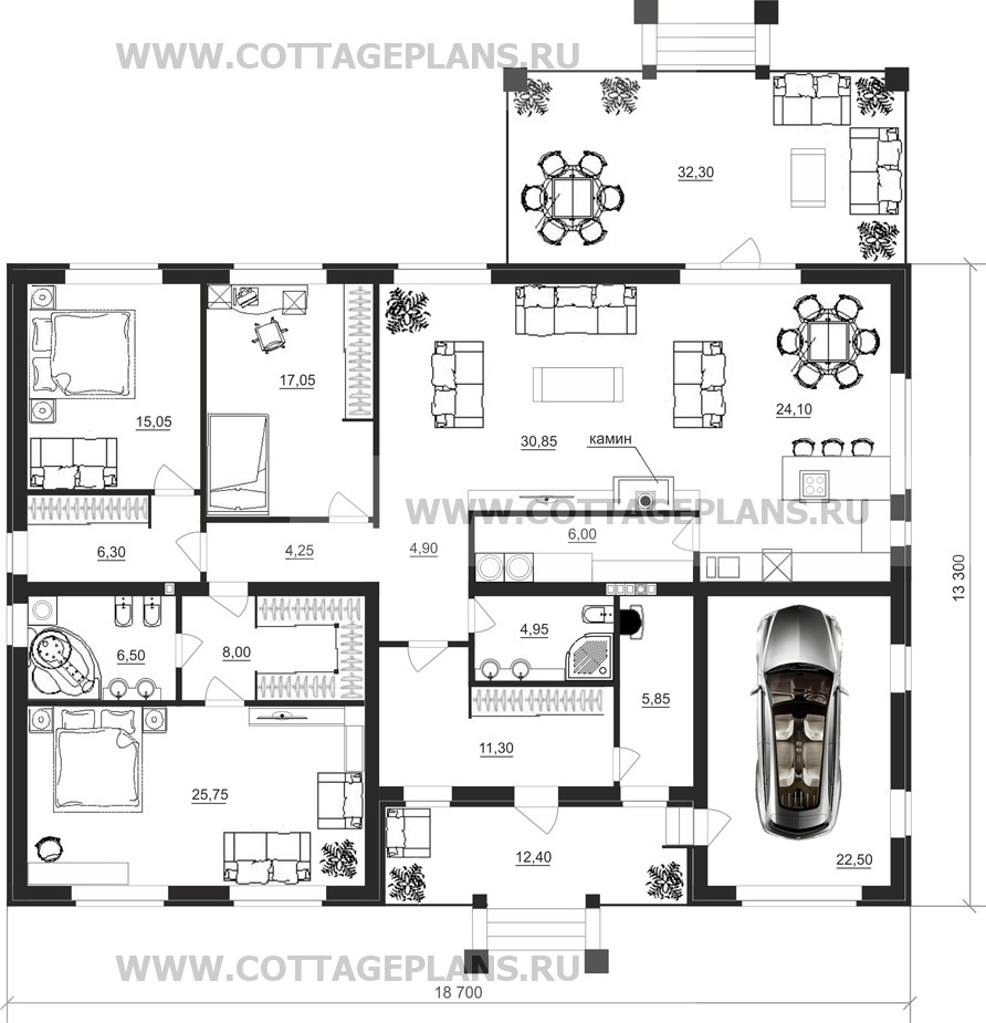 Поэтажные планы проект дома 14-07 общ. площадь 193,35 м2