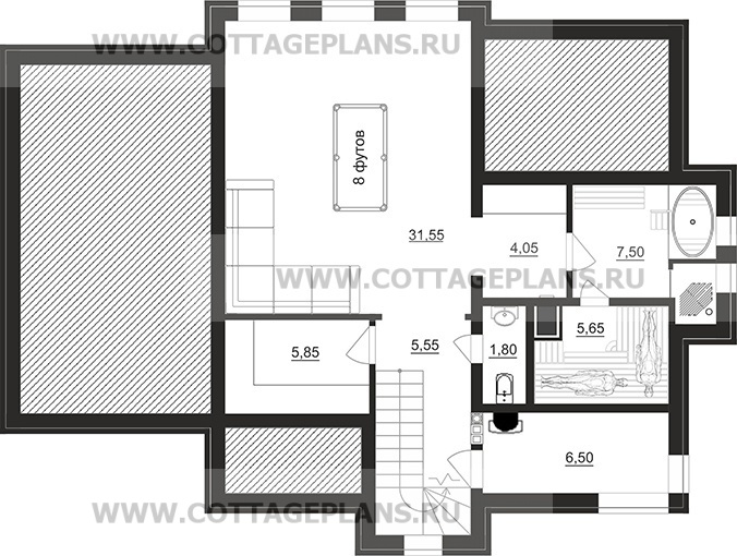 Поэтажные планы проект дома 105-58 общ. площадь 220,90 м2