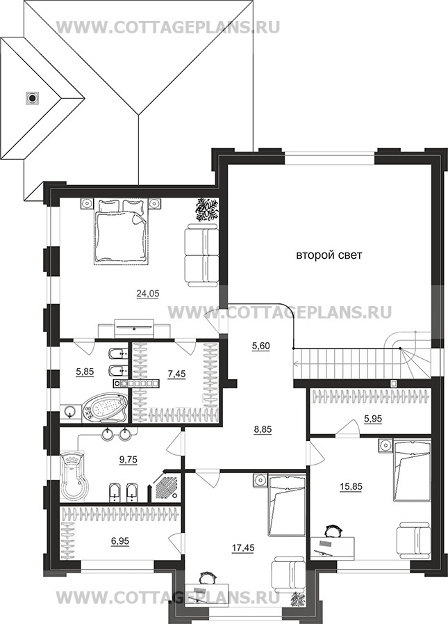 Поэтажные планы проект дома 102-89 общ. площадь 249,40 м2