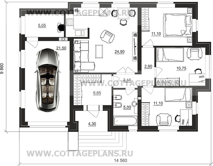 Поэтажные планы проект дома 74-13 общ. площадь 101,05 м2