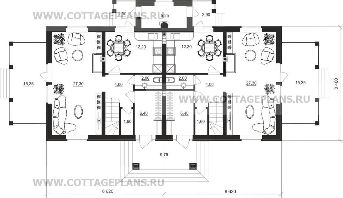 Поэтажные планы проект дома 09-06 общ. площадь 215,05 м2