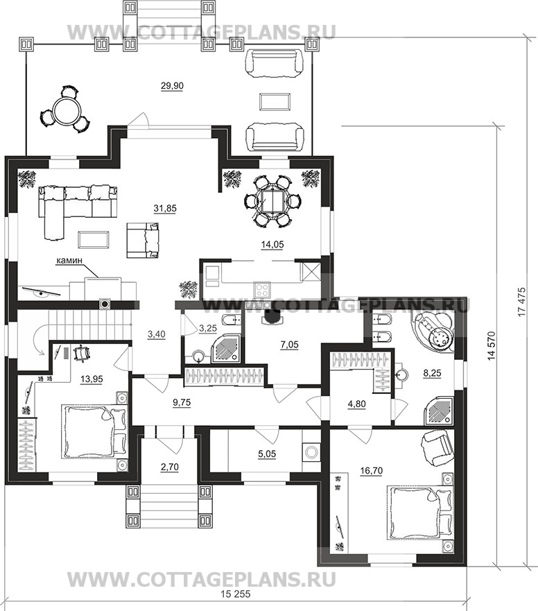 Поэтажные планы проект дома 77-86 общ. площадь 205,05 м2