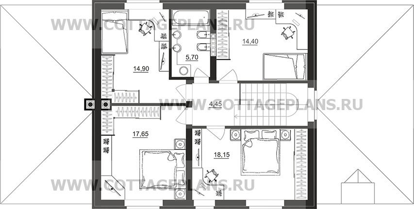 Поэтажные планы проект дома 29-46 общ. площадь 176,35 м2