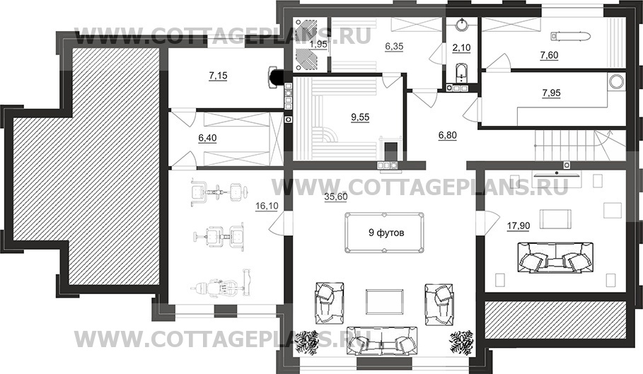 Поэтажные планы проект дома 203-30 общ. площадь 325 м2