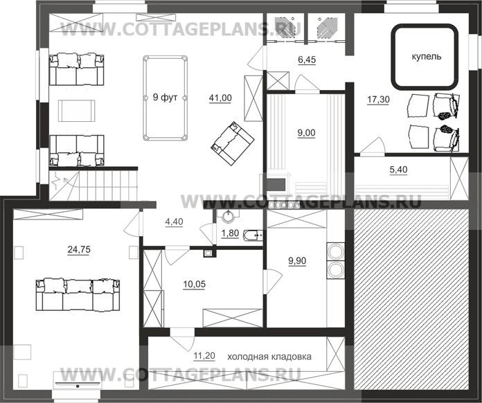 Поэтажные планы проект дома 101-72 общ. площадь 368,20 м2