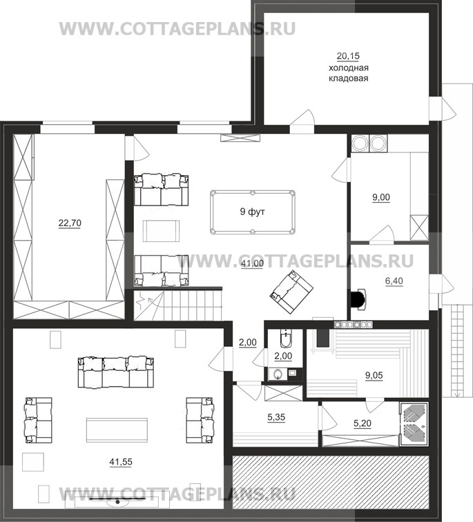 Поэтажные планы проект дома 76-00 общ. площадь 408,55 м2