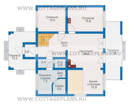 Поэтажные планы проект дома 10-09 общ. площадь 175,3м2