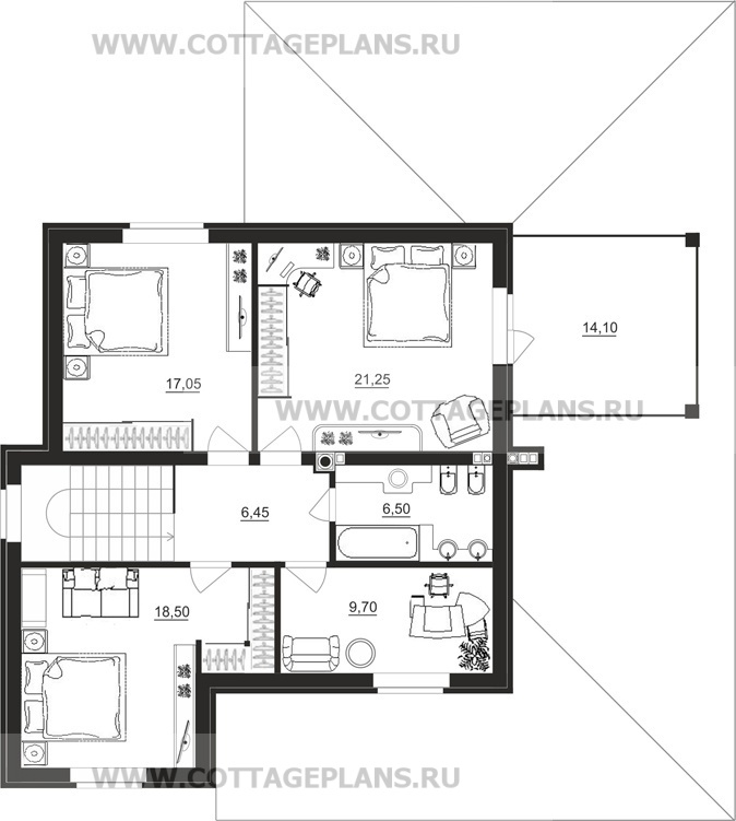 Поэтажные планы проект дома 23-53 общ. площадь 198,60 м2