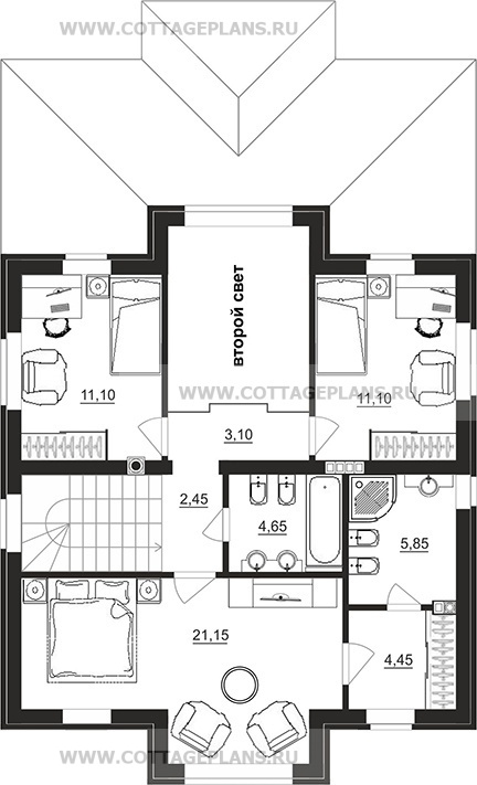 Поэтажные планы проект дома 77-27 общ. площадь 136,80 м2