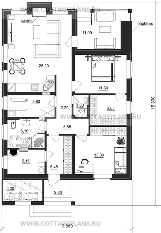 Поэтажные планы проект дома 702-70 общ. площадь 88,70м2