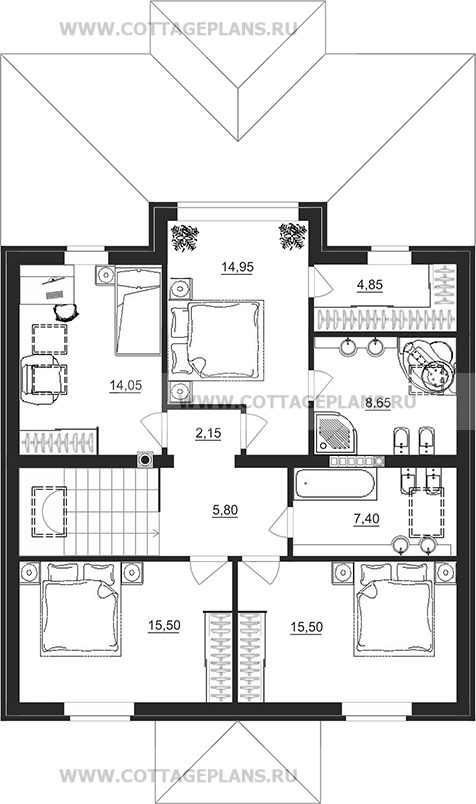 Поэтажные планы проект дома 77-83 общ. площадь 176,70 м2