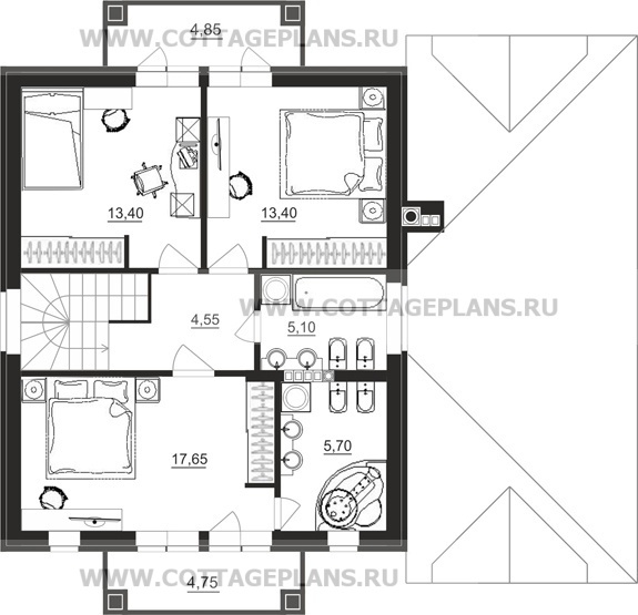 Поэтажные планы проект дома 92-23 общ. площадь 155,45 м2