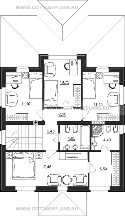 Поэтажные планы проект дома 29-56 общ. площадь 141,30 м2