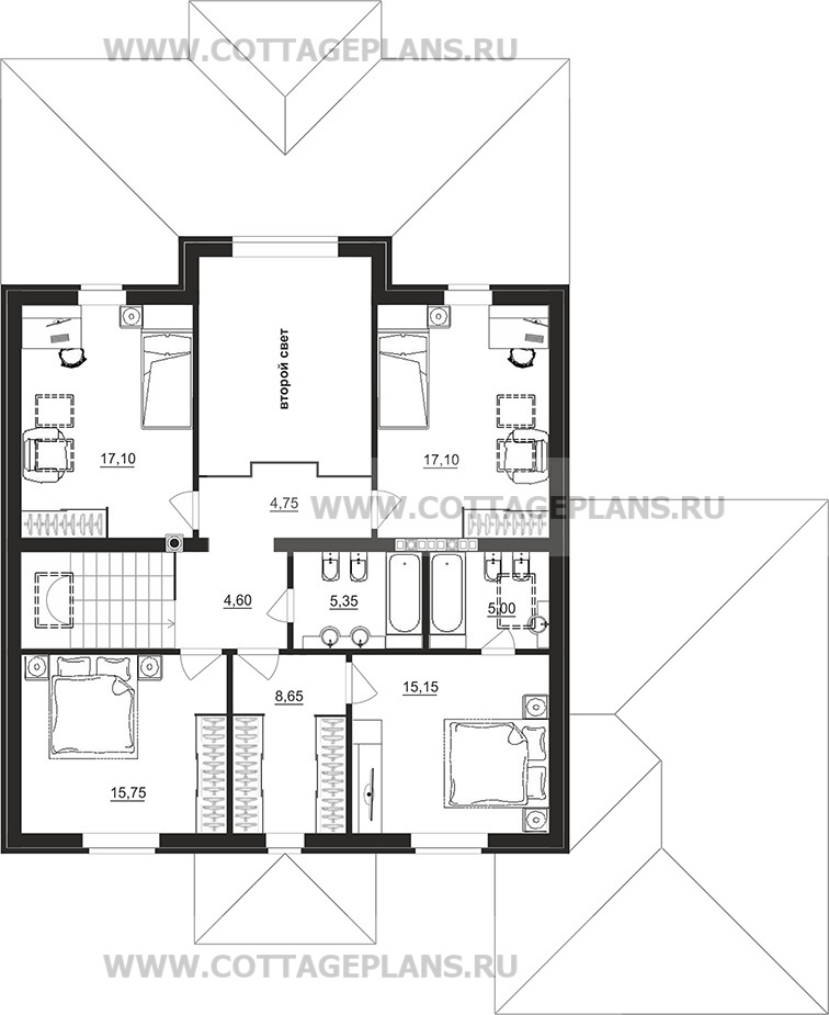 Поэтажные планы проект дома 201-05 общ. площадь 340,05 м2