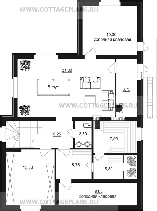 Поэтажные планы проект дома 17-00 общ. площадь 265,15 м2