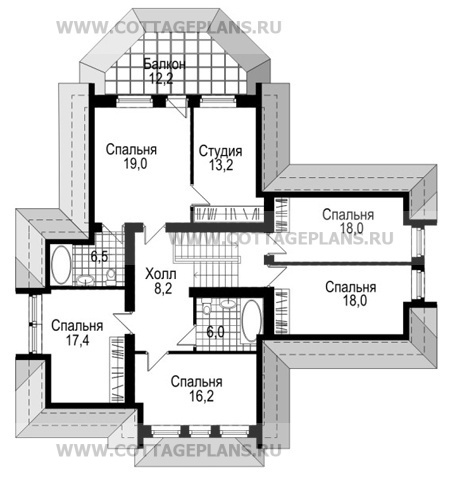 Поэтажные планы проект дома 30-15 общ. площадь 383,0м2