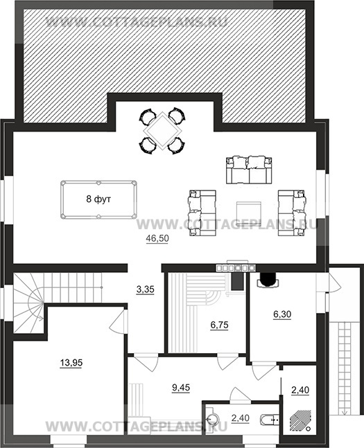 Поэтажные планы проект дома 71-48 общ. площадь 276,15 м2