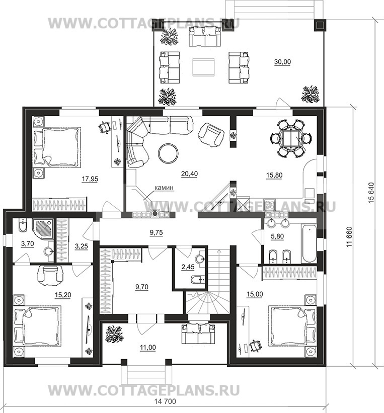 Поэтажные планы проект дома 24-33 общ. площадь 274,75 м2