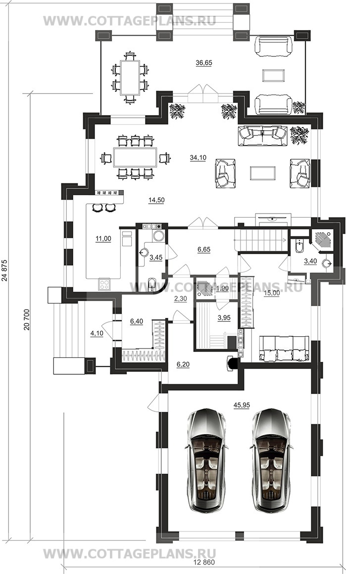 Поэтажные планы проект дома 100-85 общ. площадь 259,25 м2