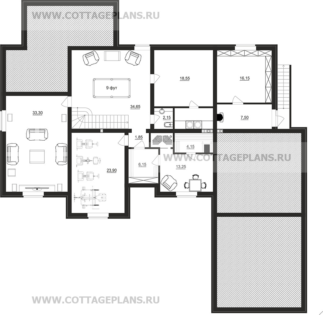 Поэтажные планы проект дома 76-37 общ. площадь 483,25 м2