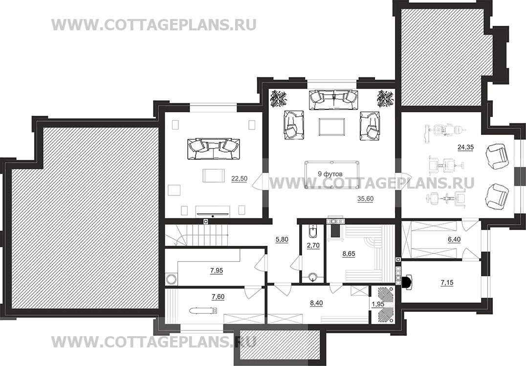Поэтажные планы проект дома 203-78 общ. площадь 419,30 м2