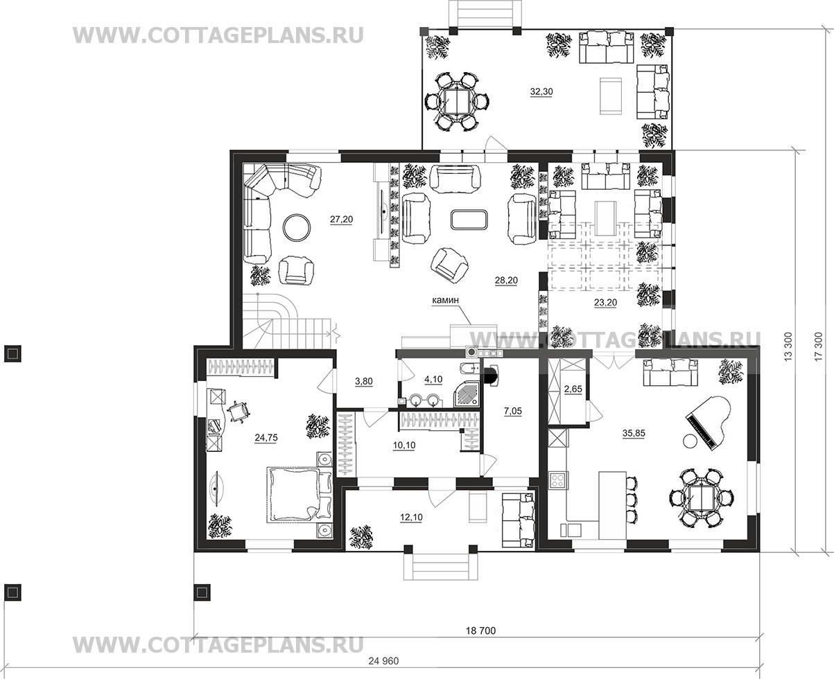 Поэтажные планы проект дома 95-94 общ. площадь 269,30 м2