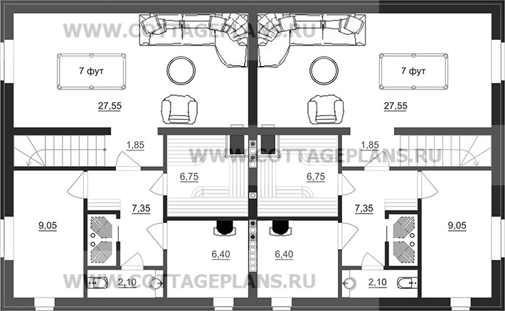 Поэтажные планы проект дома 86-68 общ. площадь 358,00 м2