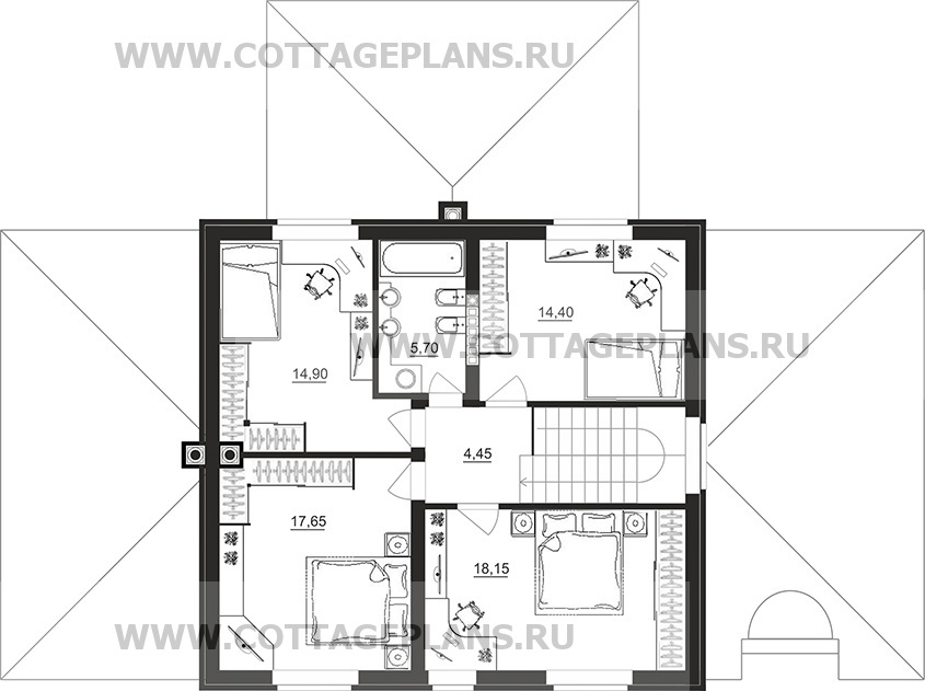 Поэтажные планы проект дома 93-27 общ. площадь 324,90 м2