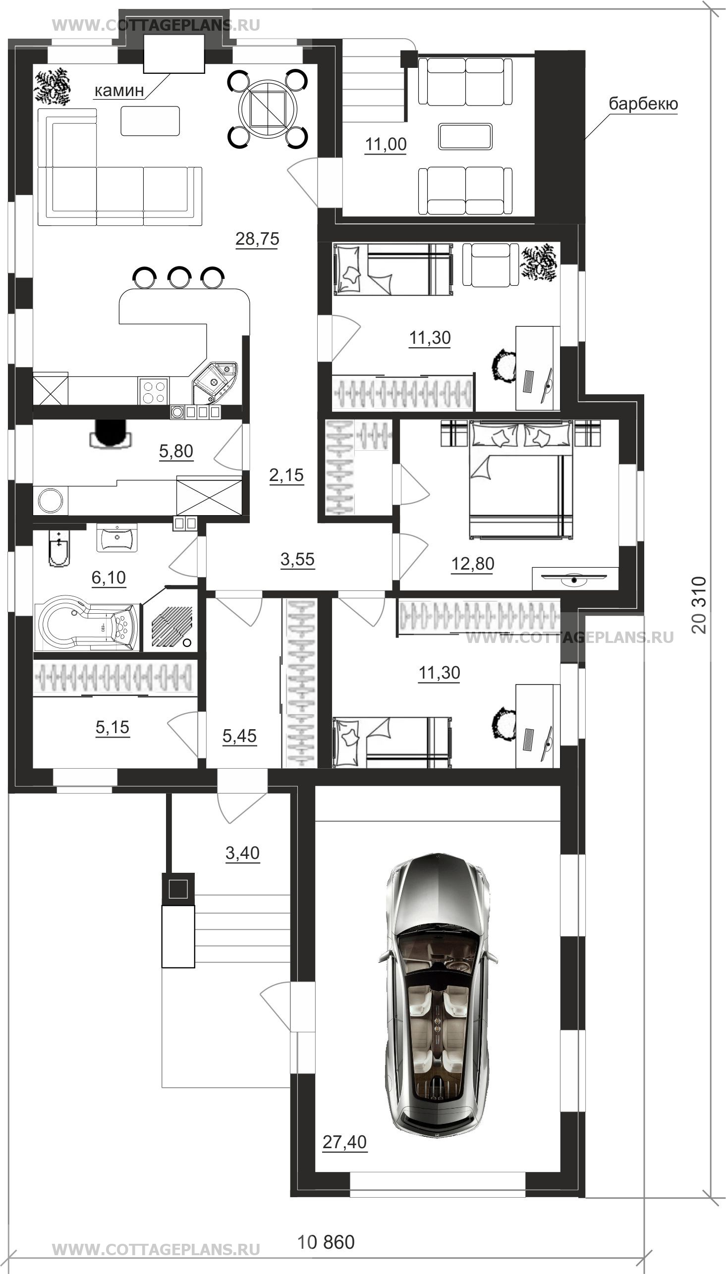 Поэтажные планы проект дома 700-27 общ. площадь 119,20 м2