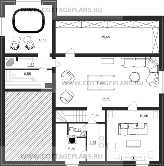 Поэтажные планы проект дома 15-67 общ. площадь 322,25 м2