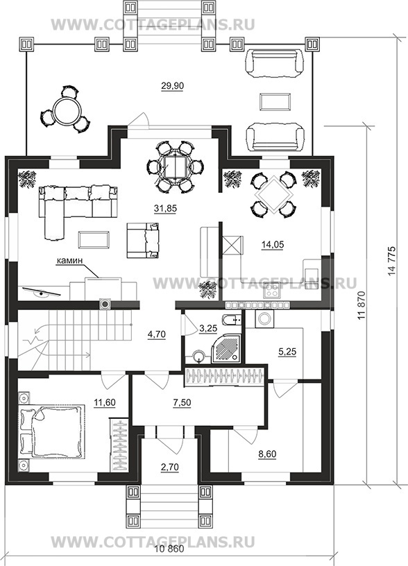 Поэтажные планы проект дома 78-01 общ. площадь 250,70 м2