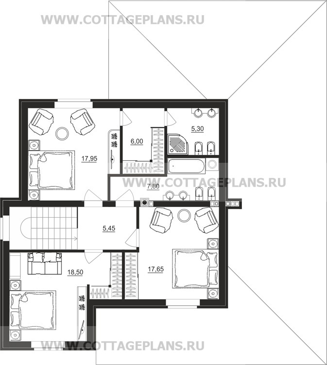 Поэтажные планы проект дома 83-53 общ. площадь 198,60 м2