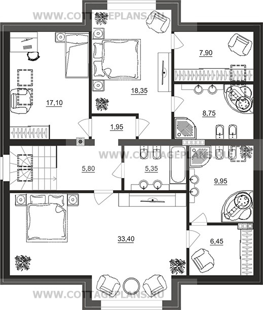 Поэтажные планы проект дома 74-88 общ. площадь 341,15 м2