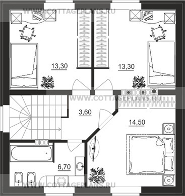 Поэтажные планы проект дома 87-05 общ. площадь 104,05 м2