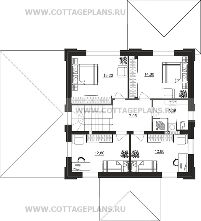 Поэтажные планы проект дома 106-75 общ. площадь 149,30м2