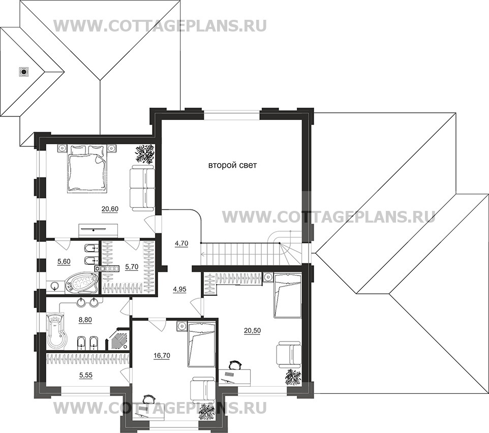 Поэтажные планы проект дома 202-91 общ. площадь 279,75 м2
