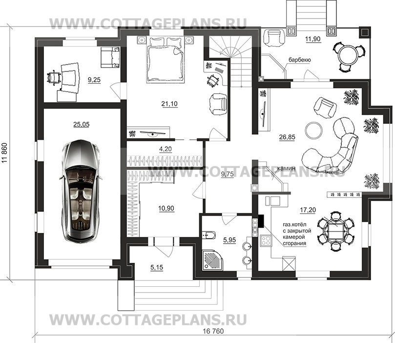 Поэтажные планы проект дома 75-66 общ. площадь 216,35 м2