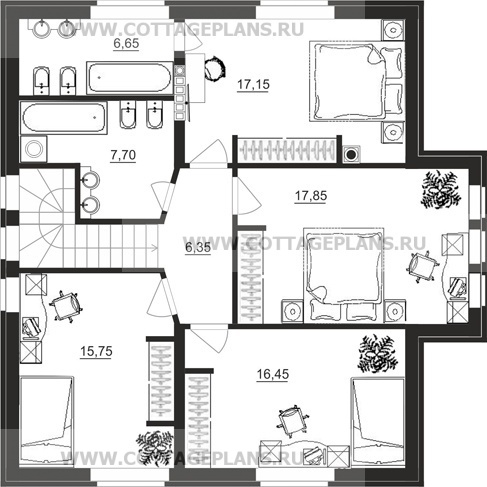 Поэтажные планы проект дома 15-38 общ. площадь 173,30 м2