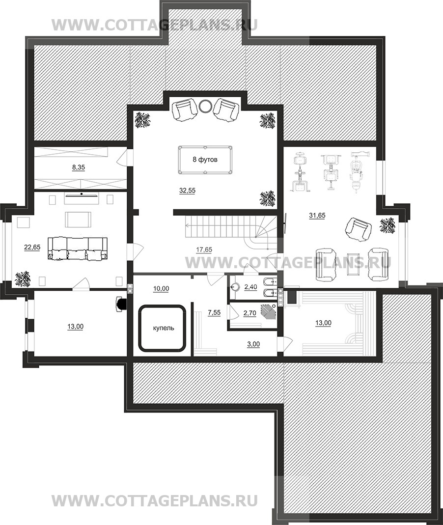 Поэтажные планы проект дома 101-31 общ. площадь 521,45 м2