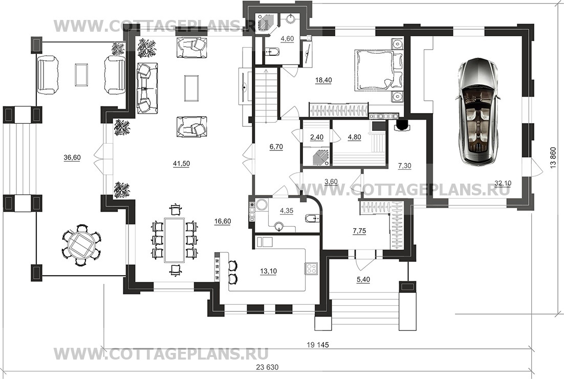 Поэтажные планы проект дома 100-89 общ. площадь 287,40 м2