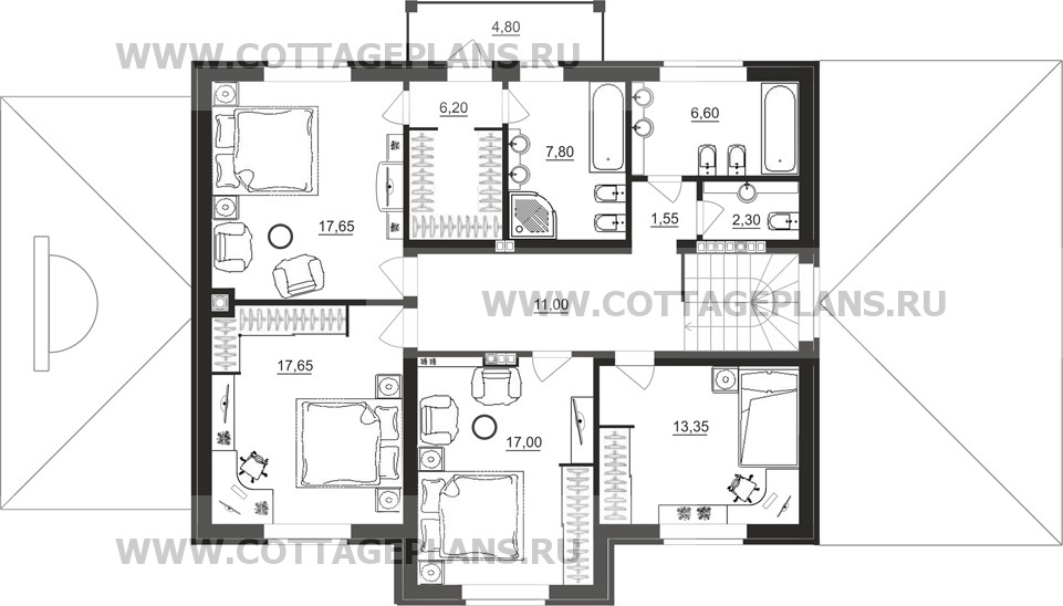 Поэтажные планы проект дома 71-16 общ. площадь 340,20 м2