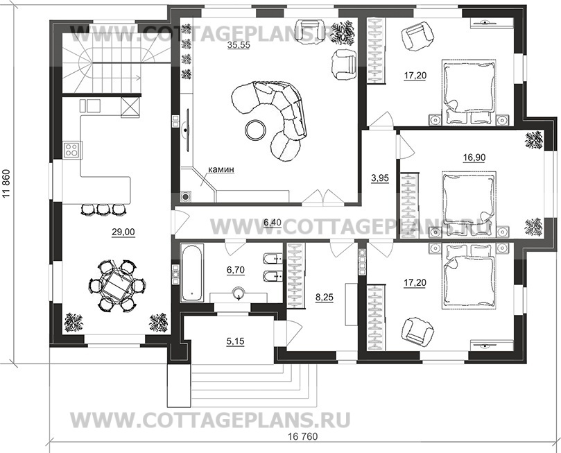 Поэтажные планы проект дома 08-53 общ. площадь 281,55 м2