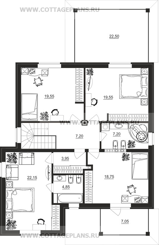 Поэтажные планы проект дома 20-55 общ. площадь 324,00 м2