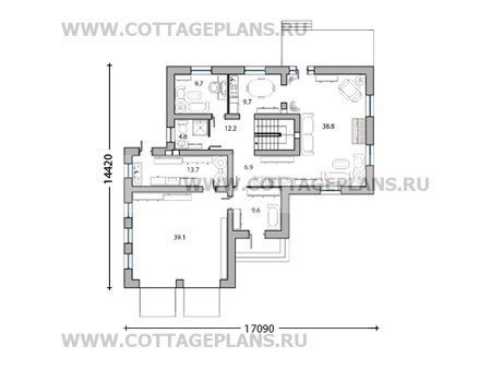 Поэтажные планы проект дома 47-92 общ. площадь 286,7 м2