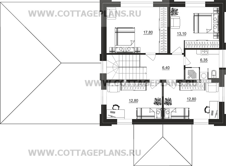 Поэтажные планы проект дома 106-54 общ. площадь 190,35м2