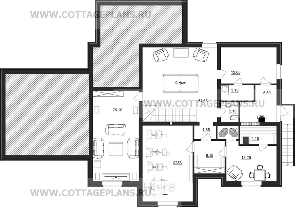 Поэтажные планы проект дома 91-24 общ. площадь 307,10 м2