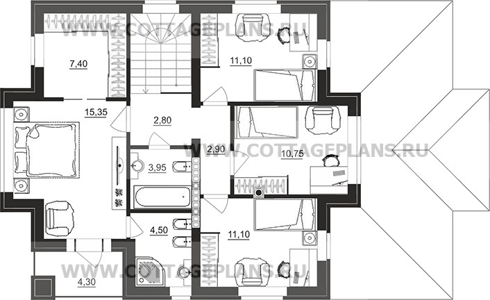 Поэтажные планы проект дома 71-79 общ. площадь 213,40 м2